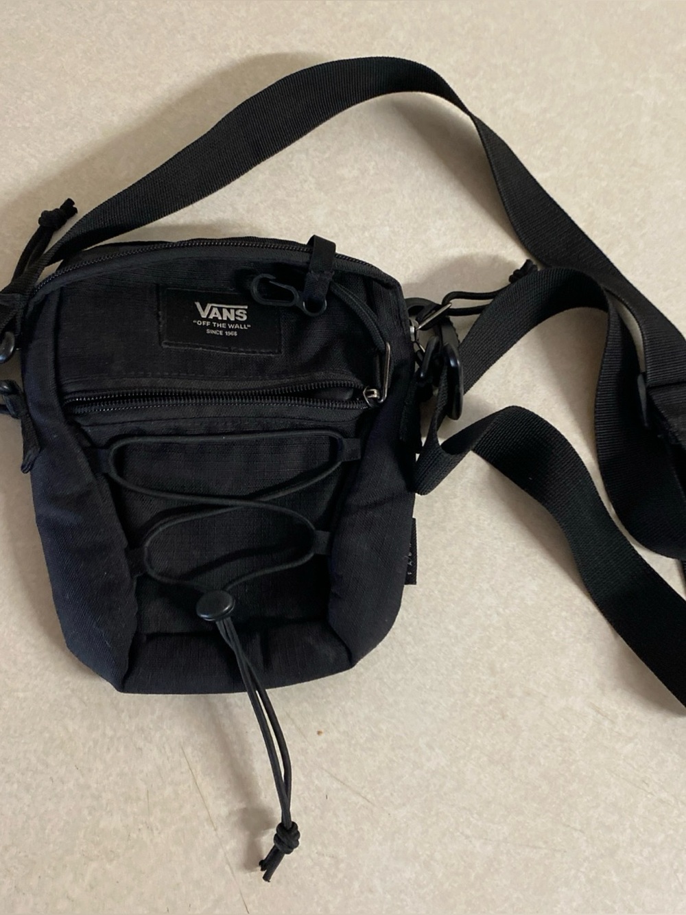 Vans Black Compact Crossbody Belt Bag with Front Bungee